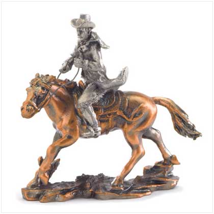 COWBOY ON HORSE FIGURINE