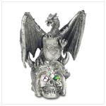 DRAGON ON SKULL FIGURINE