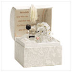 WEDDING BEARS GLASS FIGURINE