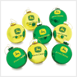 JOHN DEERE 8 PC BALL ORNAMENTS