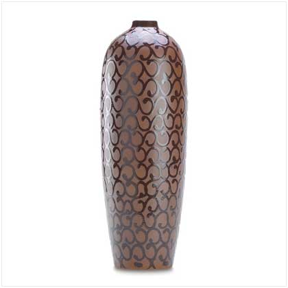 MOCHA SCROLLWORK VASE