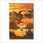 DUCKS OVER LAKE GICLEE PRINT