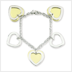 TWO-TONE HEART CHARM BRACELET