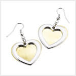 TWO-TONE HEART EARRINGS