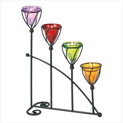 JEWEL-TONED CANDLEHOLDER