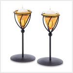 AMBER CANDLEHOLDERS