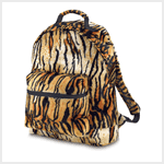 TIGER PRINT PLUSH BACKPACK