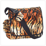 TIGER PRINT MESSENGER BAG