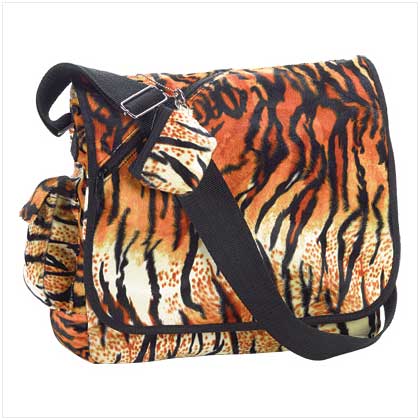 TIGER PRINT MESSENGER BAG