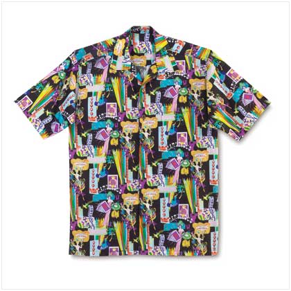 GAMES GALORE MEN CAMP SHIRT XL