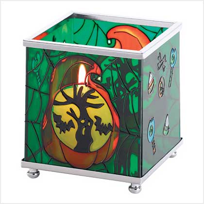 HALLOWEEN GLASS VOTIVE HOLDER