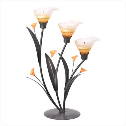 AMBER LILIES TEALIGHT HOLDER