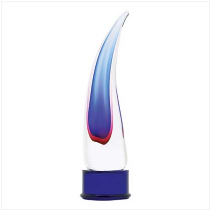 AZURE ABSTRACT GLASS SCULPTURE