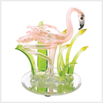 ART-GLASS FLAMINGO FIGURINE