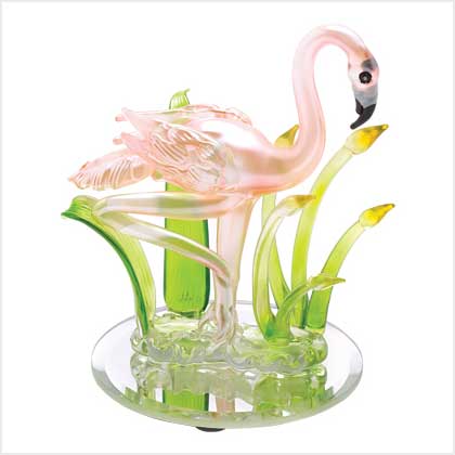 ART-GLASS FLAMINGO FIGURINE
