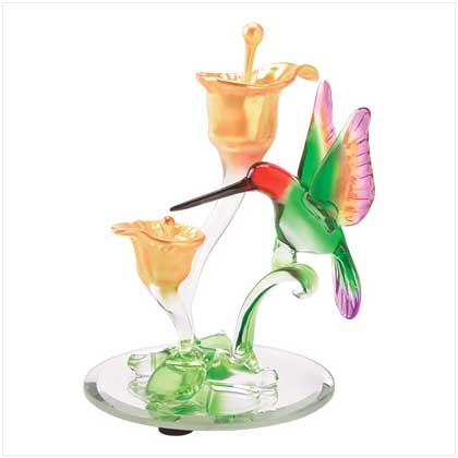 ART-GLASS HUMMINGBIRD FIGURINE