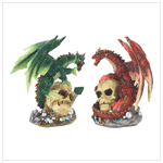 FIRE AND EARTH DRAGON STATUES