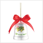 JOHN DEERE WHITE BELL ORNAMENT